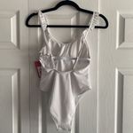 Xhilaration NWT  Juniors' Ribbed Ruffle Shoulder One Piece Swimsuit, White,‎ S Photo 3
