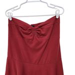 American Eagle  Strapless Mini Dress Ruched Bust A-Line Fit & Flare Red Size XL Photo 3