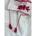Vintage White & Red Embroidered Peasant Blouse Photo 2