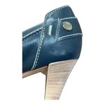 Tod's Leather Peep Toe Heels Italian Navy Blue Designer Pumps Shoes Size 39 8.5 Photo 15