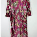 LuLaRoe  Sarah Duster Cardigan S Pink Floral Ribbed Boho Festival Layering Hippie Photo 0