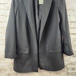 All Saints Aleida Jersey Blazer Black Size 4 Open Front 3/4 Sleeves Photo 4