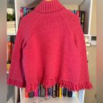 Tory Burch NWT  Jennifer Sweater Hibiscus Flower Cropped Fringe Turtleneck Medium Photo 5