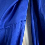 Mac Duggal Empire Long Sleeve Satin Trumpet Gown in Royal Blue Size US 4 Photo 7