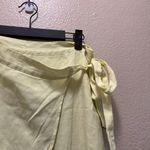 American Eagle  Pastel Yellow Side Tie Wrap Midi Skirt Neon Spring Size Medium Photo 4