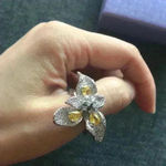 Custom Made Unique Luxury Prom Ring Yellow Photo 1