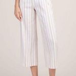 Trina Turk  Women's 2003514YD1 Size 0 White Striped Wide Leg Cropped Pants EUC Photo 0