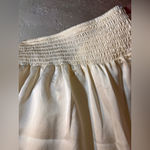 Forever 21 Cream Faux Tie-Front Blouse satin like vneck minimalist layer elastic band M Photo 4