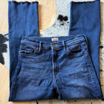 MOTHER The Insider Crop Step Fray In Sweet And Sassy Jeans Size 26 Blue Photo 0