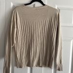 Vila Milano Womens Large Tan Ribbed Knit Cardigan Daisy Embroidery Clean Girl Photo 6