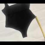 ZARA Women’s Black Bodysuit Sz Large Square Neck With Mesh Abdomen Photo 4