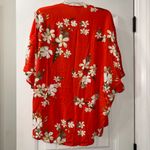 Style Rack  Red/Floral Cardigan Women’s Medium Photo 1