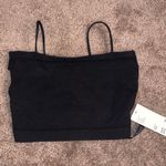 Urban Outfitters Black cropped Ribbed tank top Photo 0