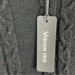 VISION 155 Black Cable Knit Long Sleeves Sweater, Size Medium Photo 5