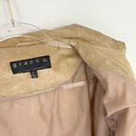 Vintage Giacca Leather Jacket Velvet Fringe Size Medium Western Bohemian Tan Photo 13