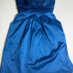 Blue Strapless Dress Party Cocktail Bridesmaid Bow Pleated‎ Size 7 Photo 0