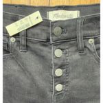 Madewell  9 High Rise Skinny Jeans Button Fly Black Raw Hem Size 28 Photo 4