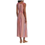 XIRENA Esme Stripe Cotton Dress In Citrus Melange Tie Straps Pockets Large NWT Pink Photo 14