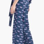 J.Crew NWT Petite Silk Wide Leg in Tiger Navy Jungle Print Belted Crop Pants 4P Photo 4