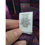 Candie's  Size XL Purple Multi Color Roll Tab Zip Front V-Neck Pocket Front Top Photo 7