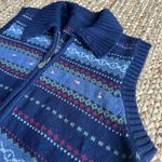 Cottagecore grandma granola blue vintage sweater vest with zipper Size M Photo 1