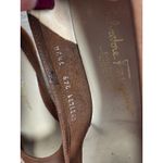 Salvatore Ferragamo  Boutique Brown Kid Suede Wedges 7.5 2A Made In Italy Shoes Photo 8