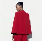 ZARA Women's Vibrant Red Cape Blazer Photo 3