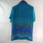 Soliela M Vintage Tunic Length Top in Turquoise Blue Size M Photo 4