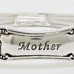 Brand New Womens Boutique Antiqued Mother Mom Silver Burnished Stretch Bracelet Photo 0