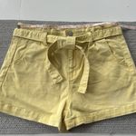 No Boundaries NoBo Butter Yellow Denim Tie Belt High Waist Short Shorts Size 7-9 Photo 5