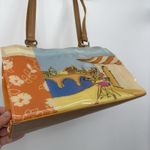 Vintage Style Colorful Illustration Vacation Beach Cafe Shoulder Bag Y2k PVC Orange Photo 1