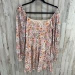 Altar'd State Olivia Long Sleeve Mesh Mini Dress in Blush Rust Floral Size Small Photo 1