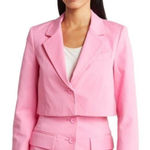 Derek Lam  10 Crosby cropped single breasted blazer pink size M barbiecore Photo 0