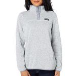L.L.Bean Fleece Snap Sweater Pullover Gray Heather Small Petite Like New Photo 0