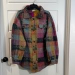 Bibi Button Fleece Shirt Jacket Large Purple Photo 3