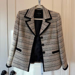 Kasper  Tailored Checkered Tweed Suit Blazer – Petite 8P Photo 0