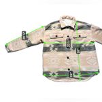 No Boundaries  Hooded Shirt Jacket Women’s XL Aztec Print Pink Button Up Poly Photo 3