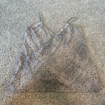 frame denim FRAME Womens Beige Grey Animal Print Satin Adjustable Top Size XL Photo 0