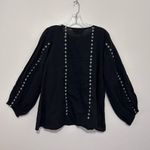 INDIA COLLECTION BY EMERSON FRY Bardo top embroidered black white XS Photo 1