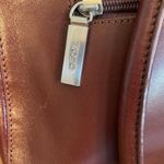 Hobo International  VTG Purse Red Brown Polished Leather Bag Zip Two Handles Photo 1