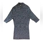 Elie Tahari mock neck elbow sleeve shirt. Size M. EUC. Multi blue blend Photo 1