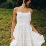 Aritzia White Linen Dress Photo 3