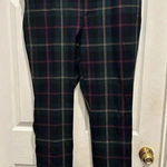 Christopher & Banks Pants Womens 16 Green Plaid Mid-Rise Holiday Party Festive Photo 0