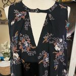 Free People Charcoal Floral V-Neck Tunic dress/Top M Photo 1
