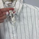 Madewell NWT  Bubble-Hem Mini Shirtdress in Pinstripe Poplin size‎ xs preppy Photo 3