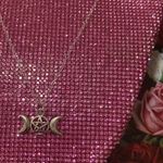 Boutique Moon Phase Necklace Triple Moon Goddess Pentagram Pentacle Halloween Witch goth Photo 11