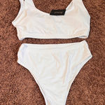 Frederick's of Hollywood Frederick's of‎ Hollywood White Vedra High Waisted Bikini Set Medium NWT Photo 0