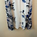 Floral dress sz XL casual vacation flowers boho resort mini dress beach coverup Blue Photo 3