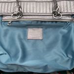 Coach Poppy Quilted Metallic Leather Tote Bag Silver Shoulder Handbag Photo 5