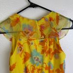 SALONI Silk Floral Dress Womens Size 2 Yellow RITA Flowy Ruffle Midi Dress * Photo 8